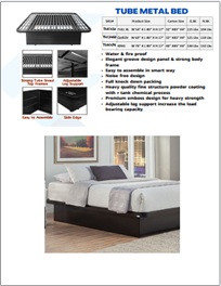 Tube Metal Bed Platform Bed Base with Grid Top Details