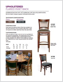 Upholstered Flared Inset Chair and Stool